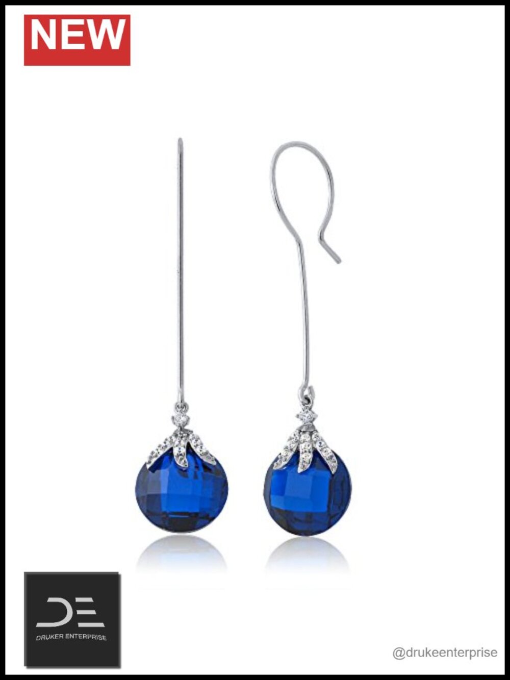 22 CTTW Dangle Drop Earrings 925 Sterling Silver French Wire Women's Jewelry